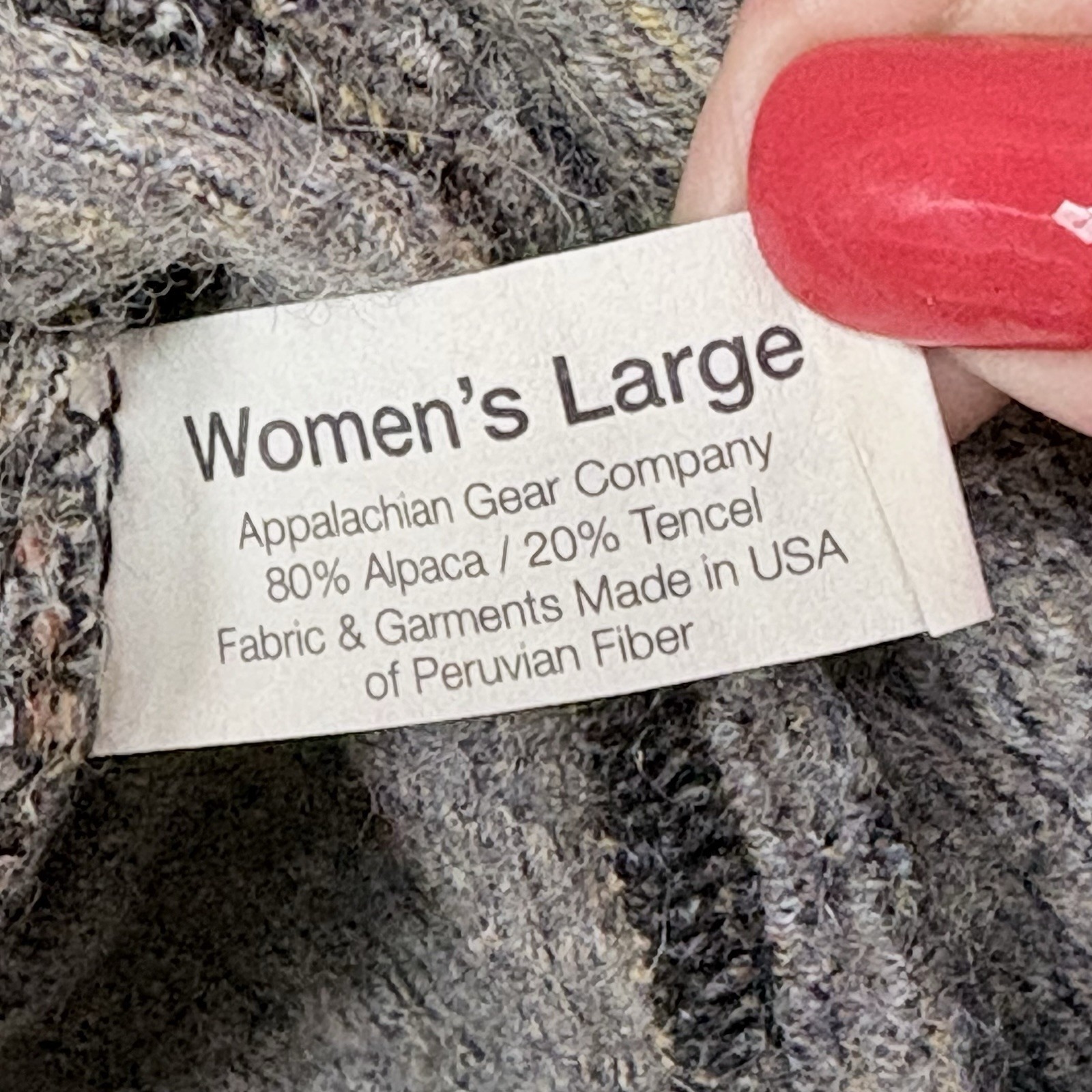 Appalachian Gear Co Alpaca Tencel Hoodie Women's L Gray Usa Lightweight — image 5 of 8